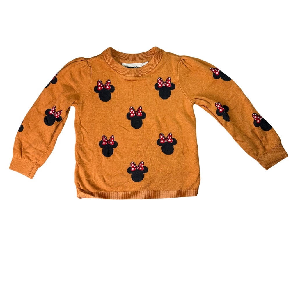 Baby Gap Disney Minnie Mouse Intarsia Knit Sweater Toddler 4T Orange 2613